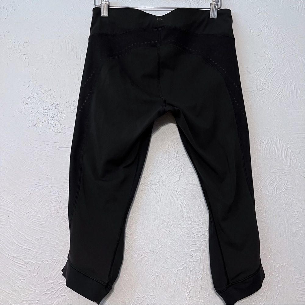 Lululemon Womens Black Mesh Capri Crop Leggings 6 - Picture 2 of 9